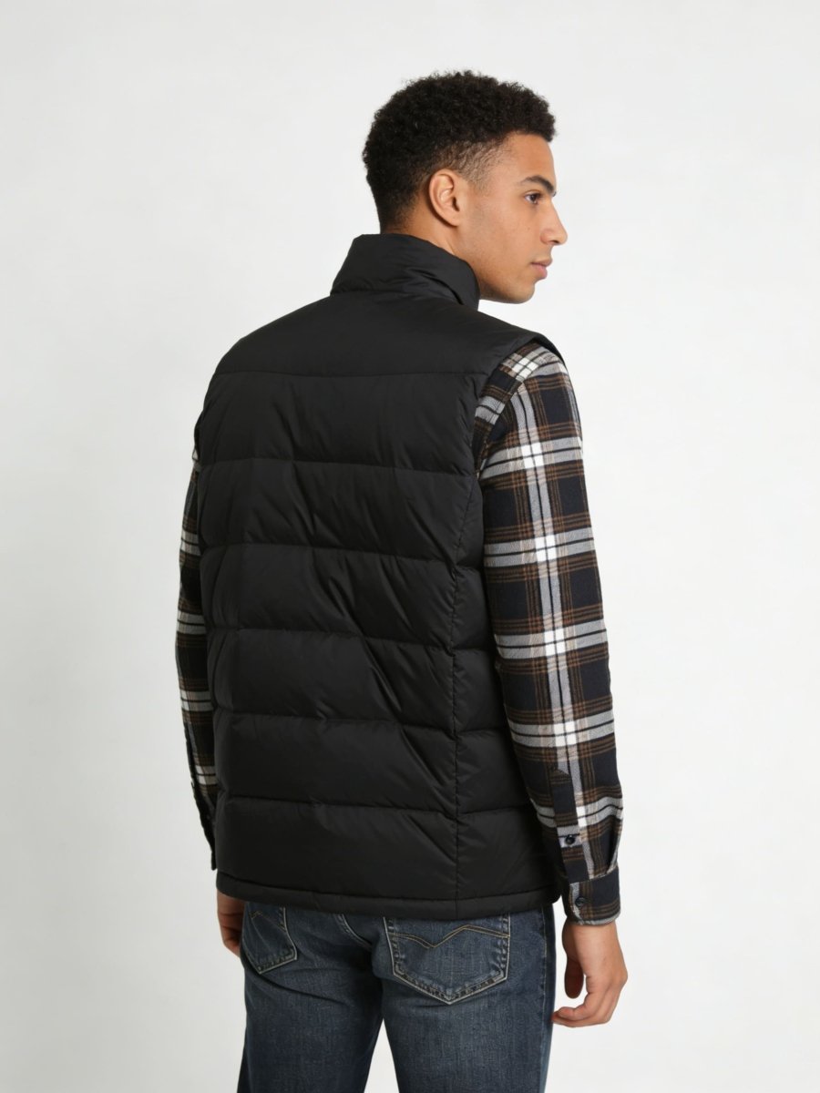 Men's black Classic Heated Gilet from the back