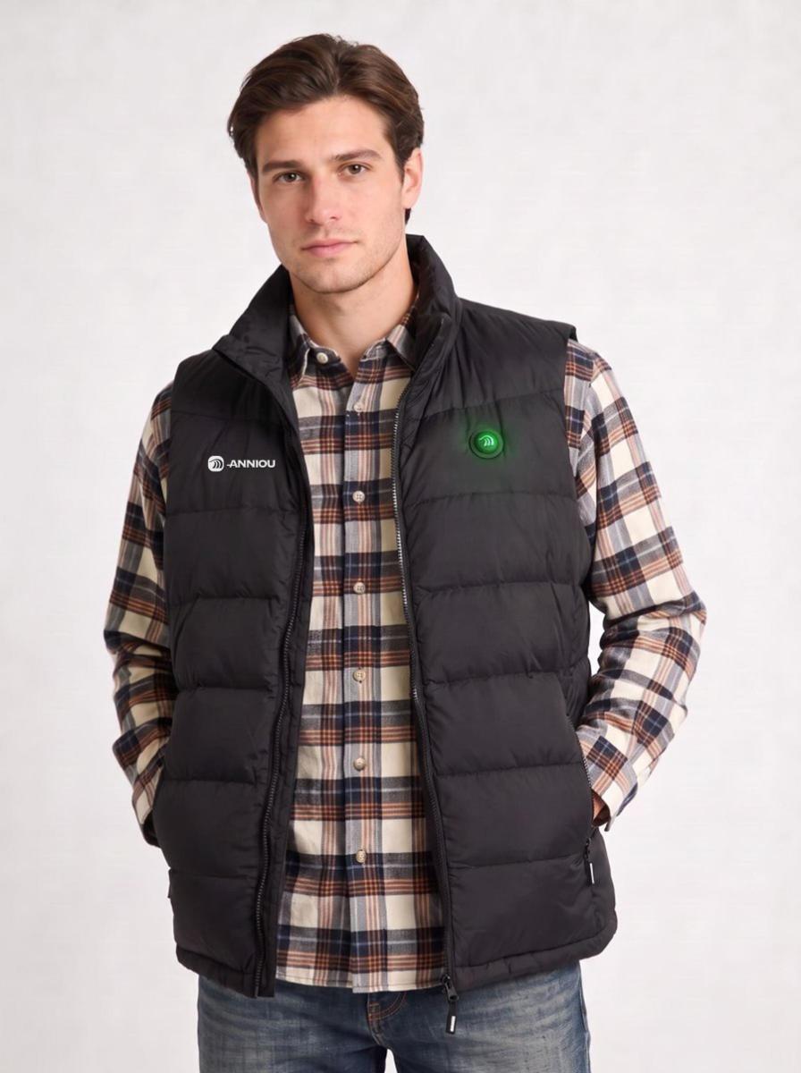 #black mens classic heated vest