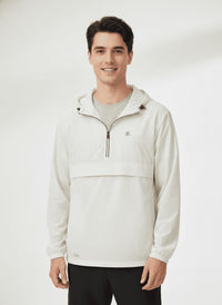Mens White Cream Cooling UV Jacket