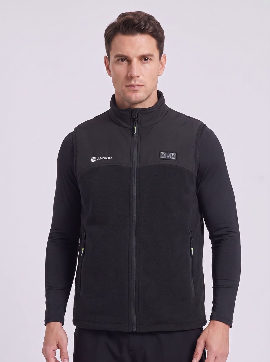 Men's Fleece Heated Gilet with full zip and stand collar