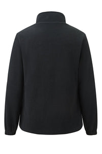 Black fleece jacket on a white background