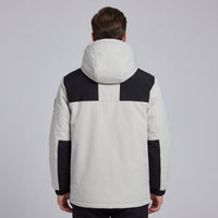#ivorywhite Back of Men’s Heated Hooded Softshell Jacket