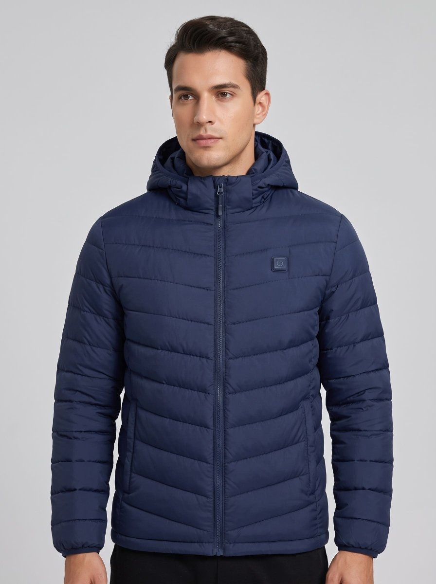 Men's Navy Blue Heated Padded Jacket