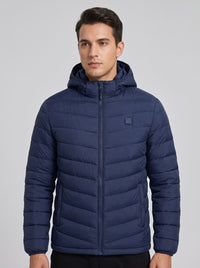 Men's Navy Blue Heated Padded Jacket