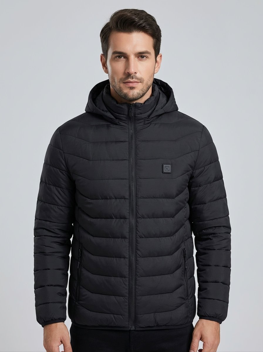 Men's Black Heated Padded Jacket