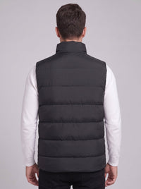 Back of #Black Men's Heated Puffer Gilet