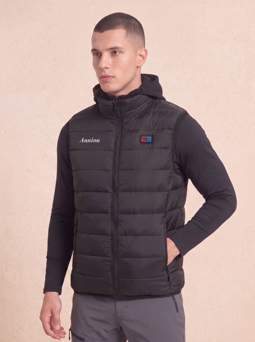 Men's Black Heated Puffer Vest