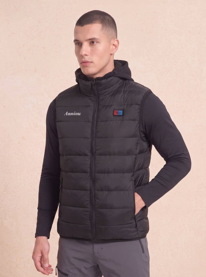 Men's Black Heated Puffer Vest