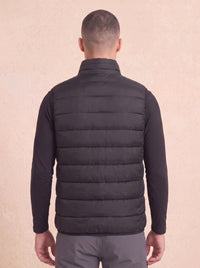 Men's Blue Heated Puffer Vest from the back