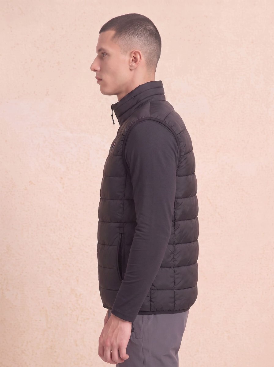 Men's Black Heated Puffer Vest side