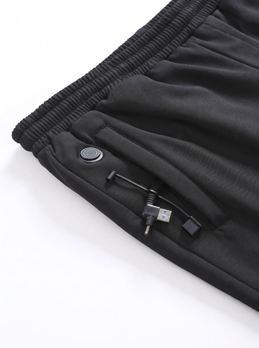 USB port in inner pocket with #Black Heated Sweatpants