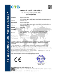 heated clothing Verification of Conformity certificate with CTB logo and CE mark on a white background
