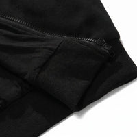 hem detail of #Black Heated Zip Up Hoodie