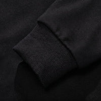ribbed cuffs detail of #Black Heated Zip Up Hoodie