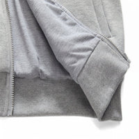 hem detail of #Grey Mens Heated Zip Up Hoodie