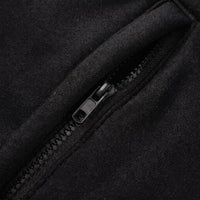 zipper pocket detail of #Black Heated Zip Up Hoodie