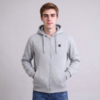 #Grey Mens Heated Zip Up Hoodie
