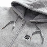 details of #LightGrey Heated Full Zip Hoodie