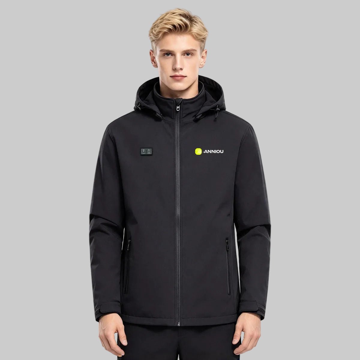 Men’s #black Hooded Heated Softshell Jacket