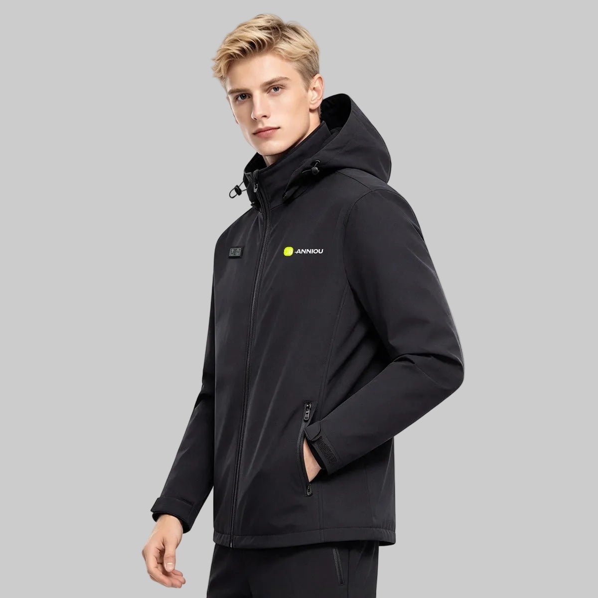 #black Men’s Outdoor Heated Softshell Hoodie