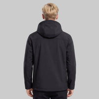 Rear of #black Men’s Hooded Heated Softshell Jacket