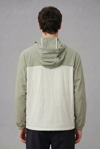 Mens green and beige UVhooded jacket by Anniou