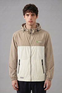 Mens Beige and white UV jacket by Anniou
