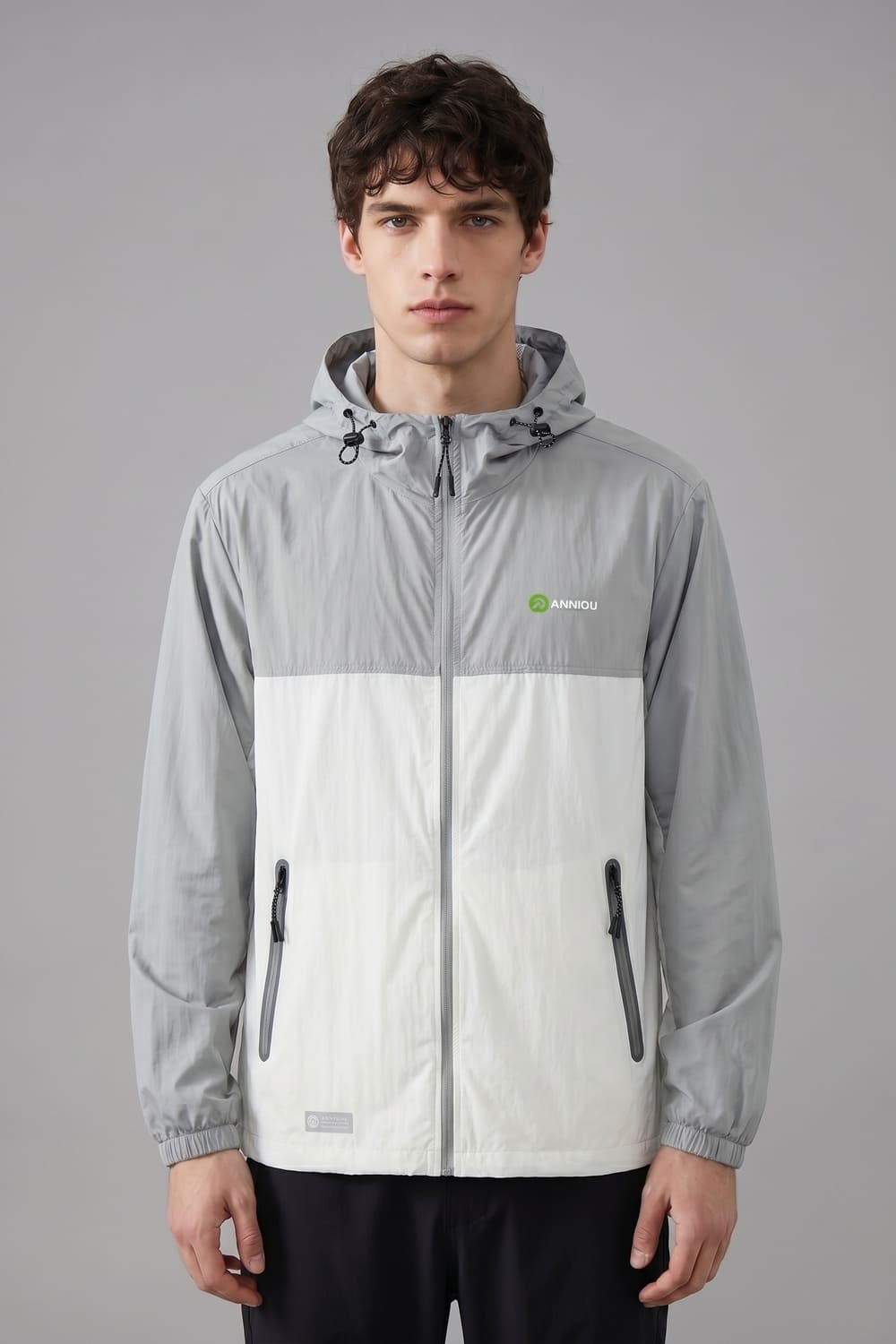 Mens gray and white UV jacket by Anniou