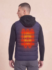 Men's Navy Heated vest back with 1 heat zone