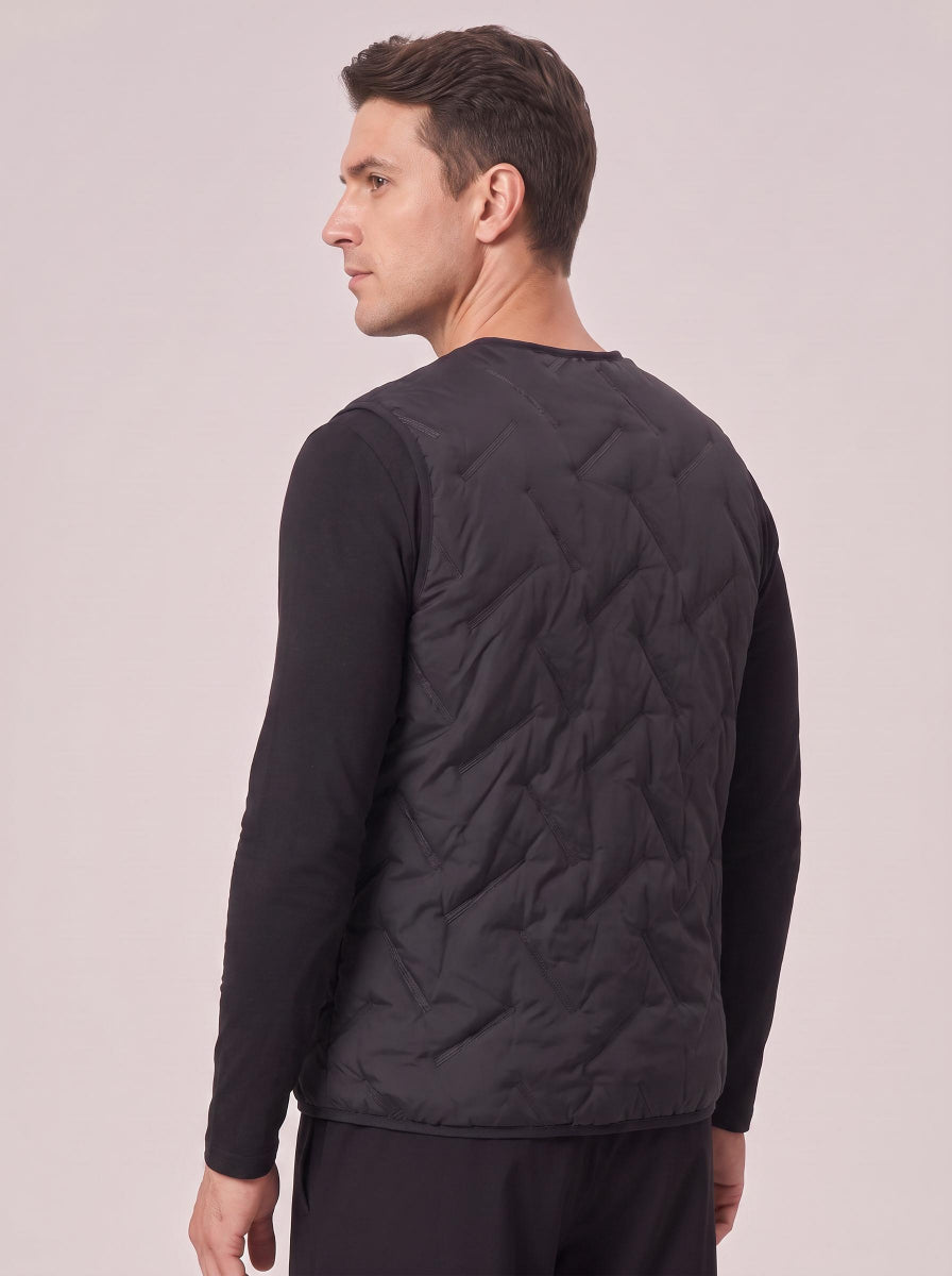men's v-neck thermal heated vest side view