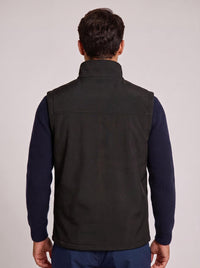 #Black Rear of Men's Soft-shell Heated Vest