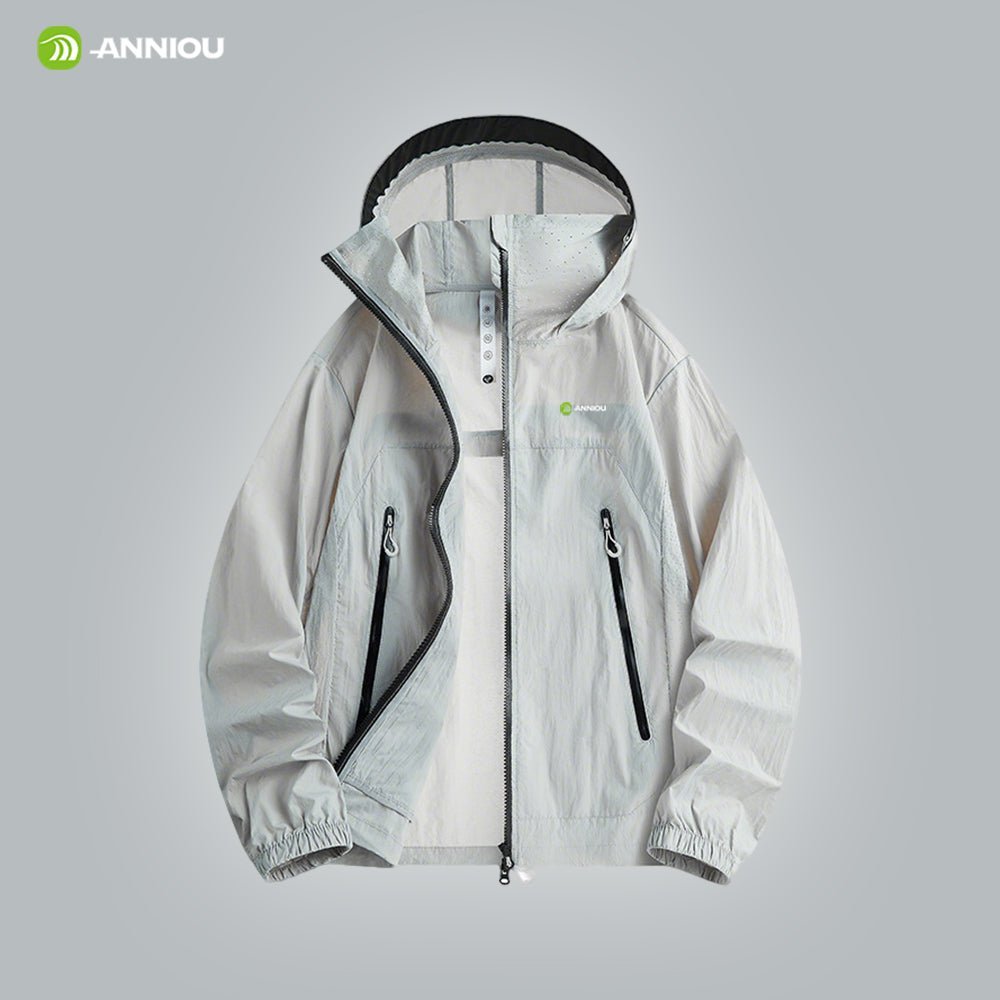 Light Silver Grey UPF 100+ Hooded Jacket