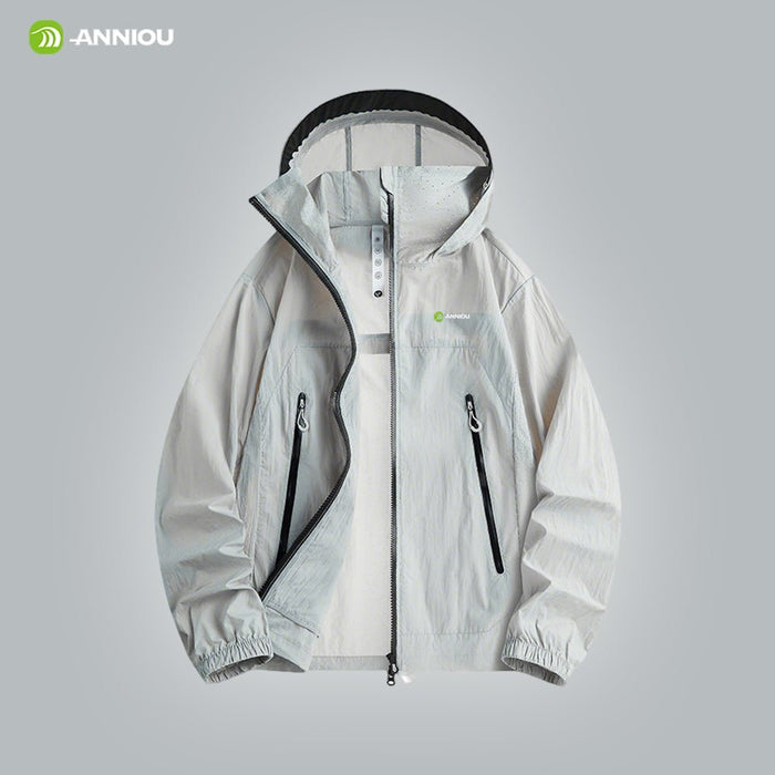 Light Silver Grey UPF 100+ Hooded Jacket