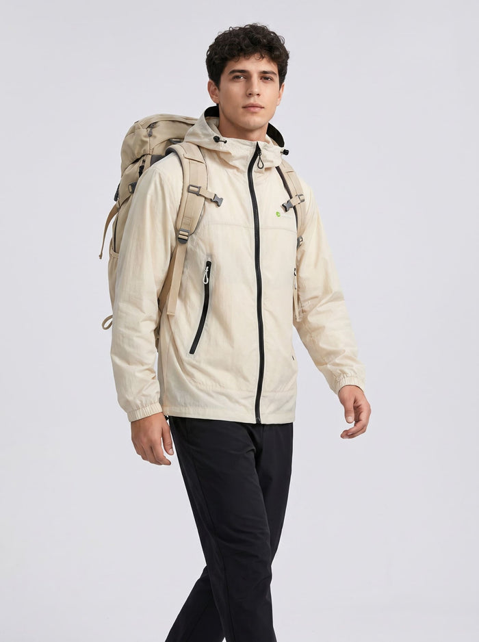 Men‘s Beige UPF50+ Hooded Jacket