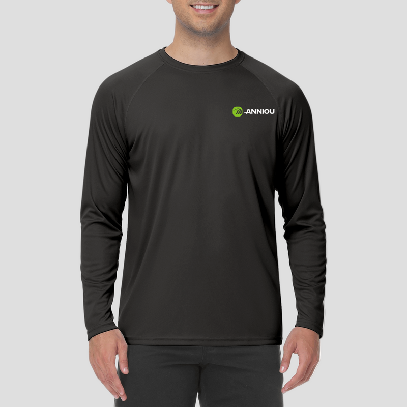 mens black UPF 50+ Breathable Long Sleeve T-Shirt