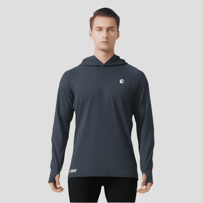 mens dark grey Hooded UPF 100+ Sports Sweatshirt