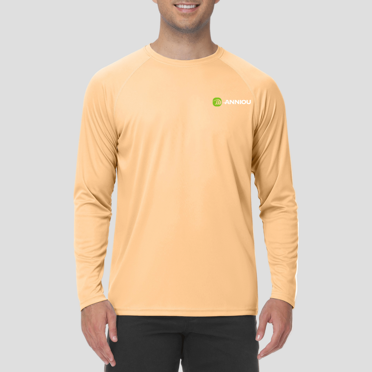 mens peach 50+ Breathable Long Sleeve T-Shirt