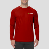 mens red UPF 50+ Breathable Long Sleeve T-Shirt