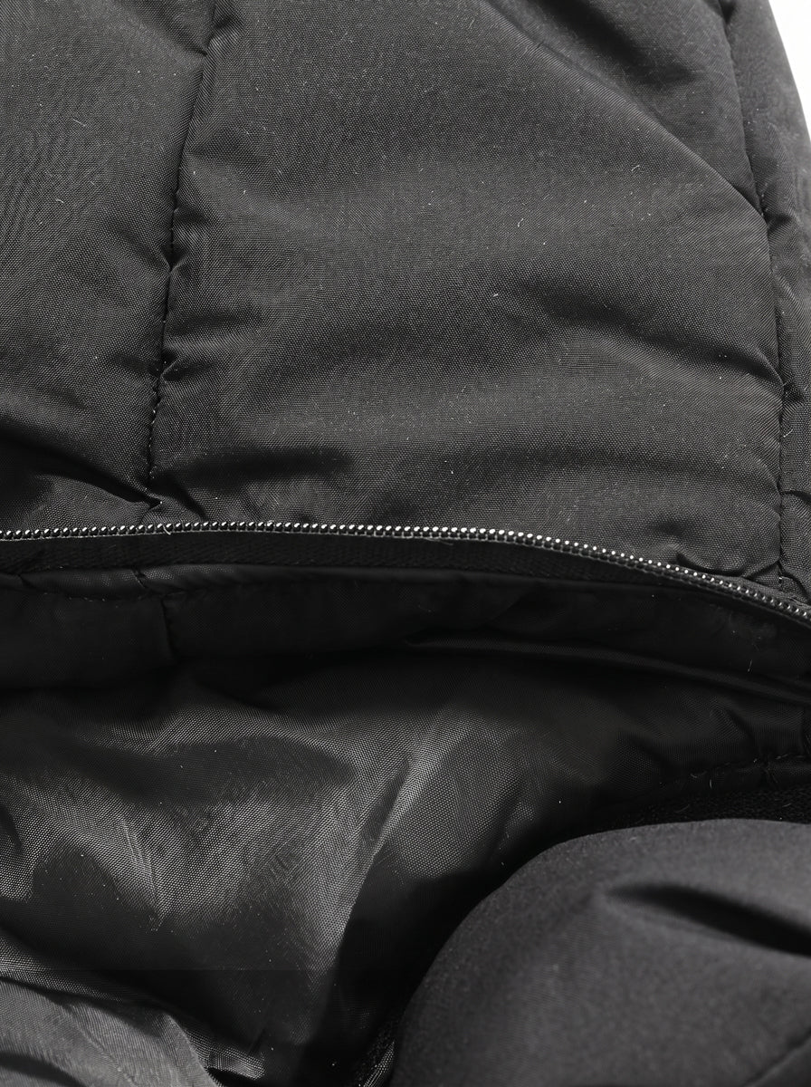 detachable hood with #black Mid Length Heated Quilted Jacket