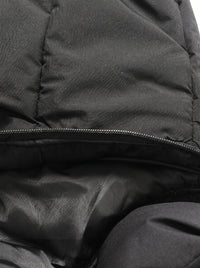 detachable hood with #black Mid Length Heated Quilted Jacket