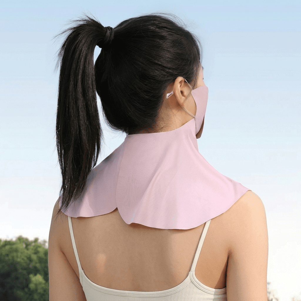 Light Gray Neck Gaiter Face Cover UPF 50+ back