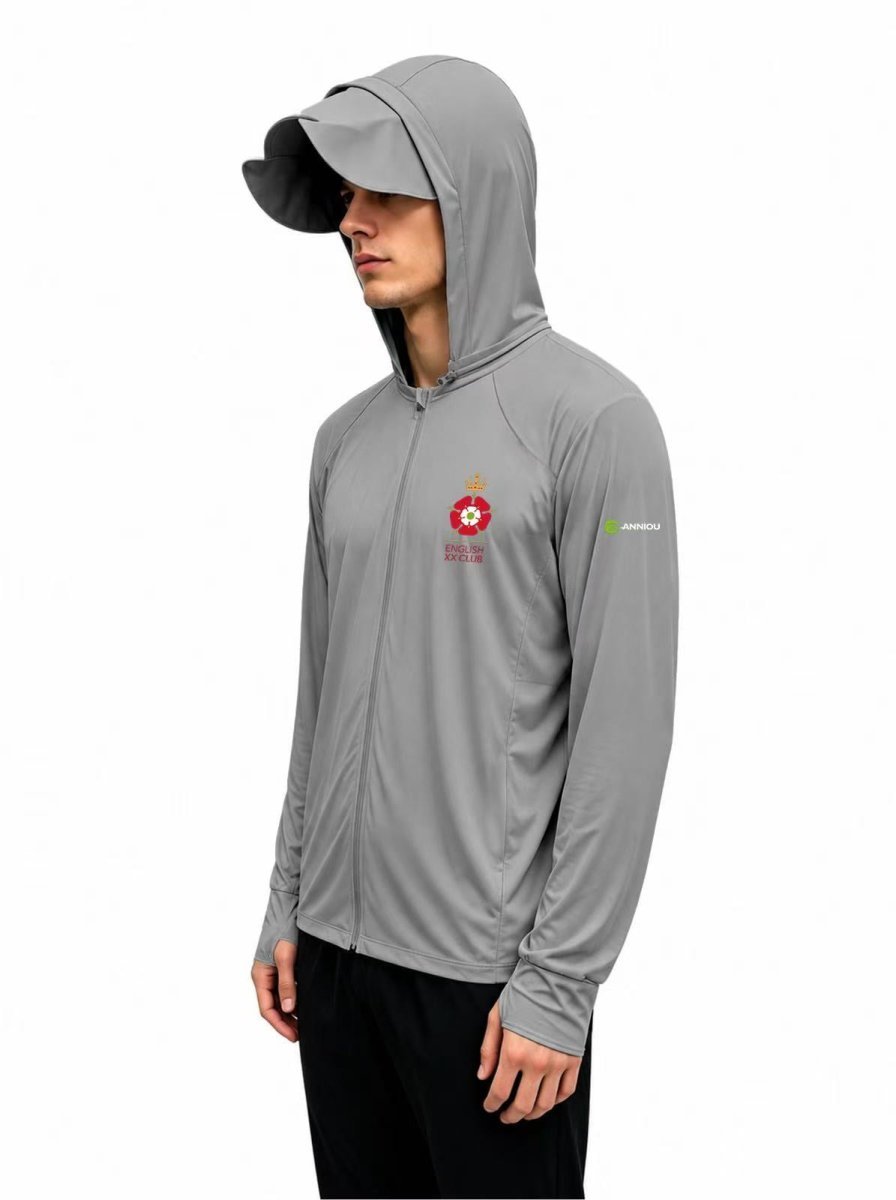 English 20 official shooting undergarment in gray side view with a long bore hat visor