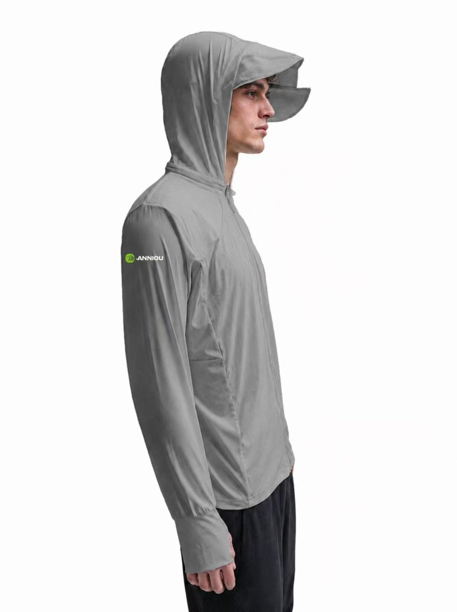 Official England UV Shooting Undergarment Gray side view by Anniou with a bore hat visor