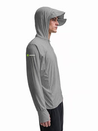 Official England UV Shooting Undergarment Gray side view by Anniou with a bore hat visor