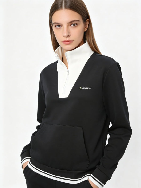 Black Half Zip Pickleball Sweatshirtby Anniou