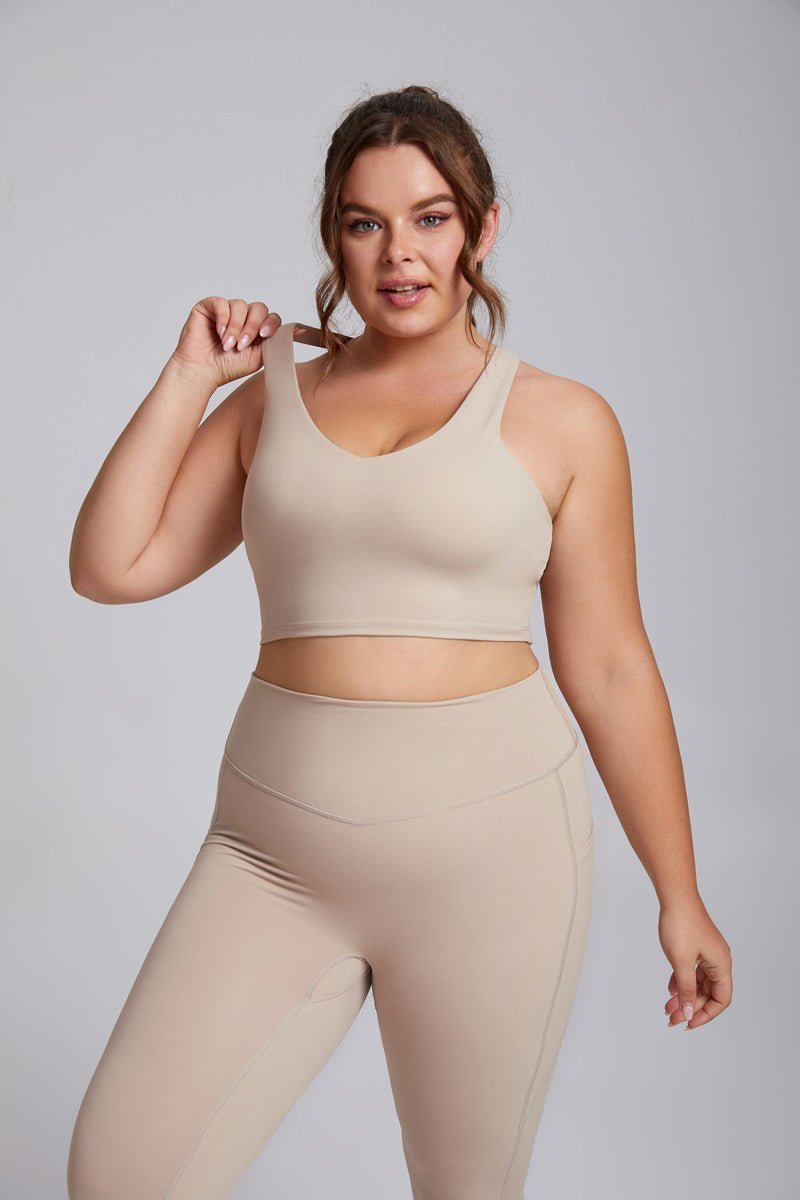 Plus Size High Impact V - Neck Sports Bra - Sun Protection Clothing