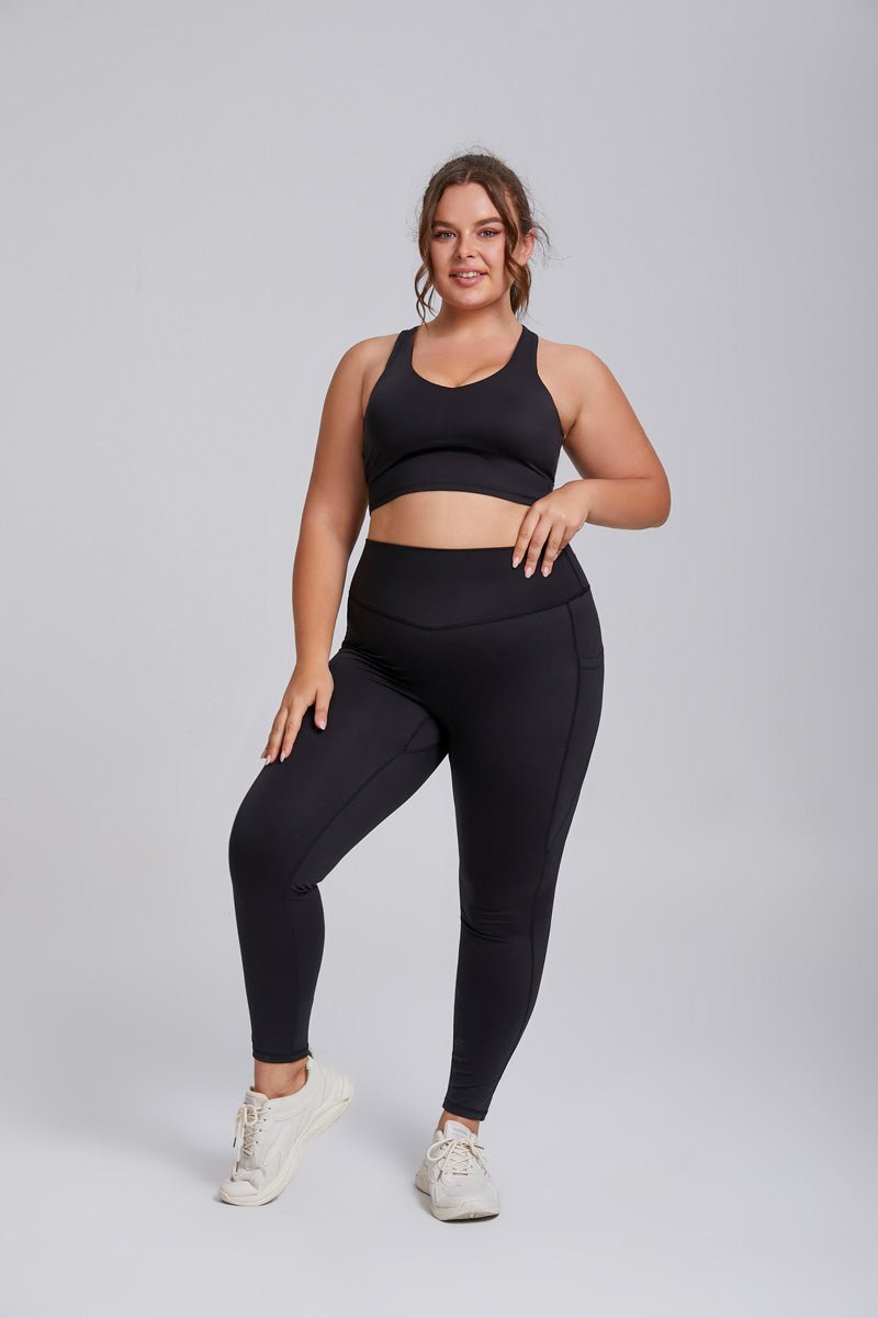 Plus Size High Impact V - Neck Sports Bra - Sun Protection Clothing