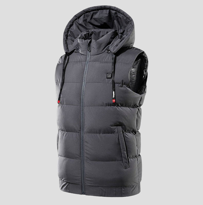 Plus Size Hooded Winter Heated Vest - Sidiou Group