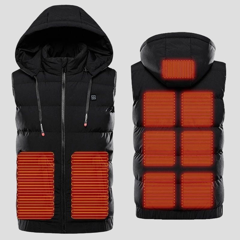 Plus Size Hooded Winter Heated Vest - Sidiou Group