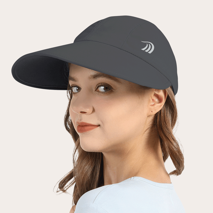 Dark Gray Wide Brim UPF 50+ Baseball Cap